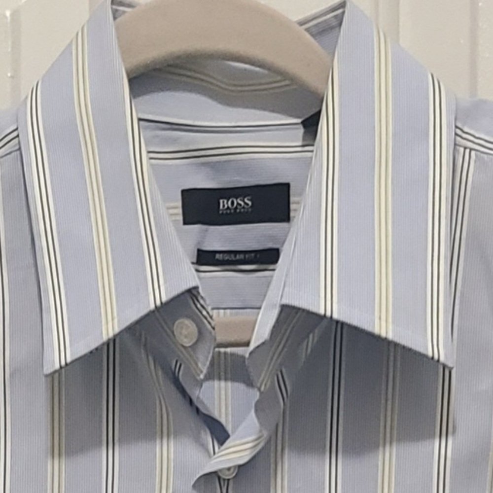 Hugo Boss Regular Fit Stripe Long Sleeve Button Up Shirt Large PO - Picture 2 of 5